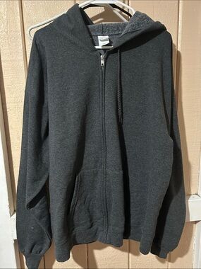Hanes Dark Gray Full-Zip Hoodie Size L
